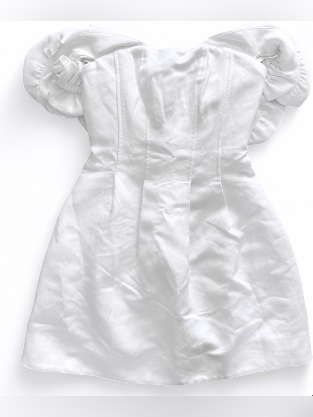 Forever New White Off Shoulder Mini Dress Bridal Bachelorette NWT Size 0 - Picture 6 of 13